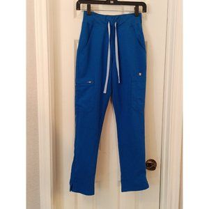 Women's Figs Vibrant Blue Zip 7 Pocket Scrub Pants Size XXSmall